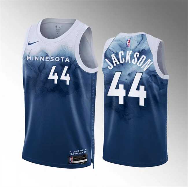 Mens Minnesota Timberwolves #44 Justin Jackson Blue 2023-24 City Edition Stitched Jersey Dzhi